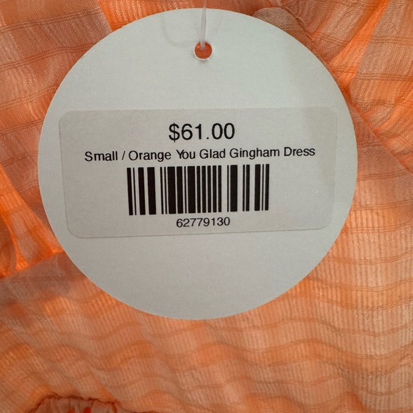 Chic Orange Checkered Midi Dress - Picture 3 of 3